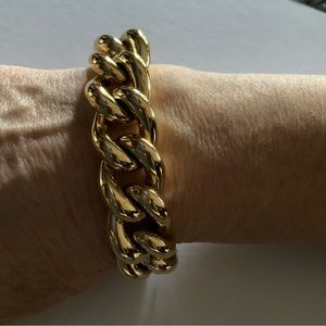 LOLA 16mm Curb 24K Gold over Sterling 7.5” length Bracelet